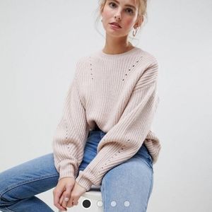 Asos new look crewneck sweater pink size M